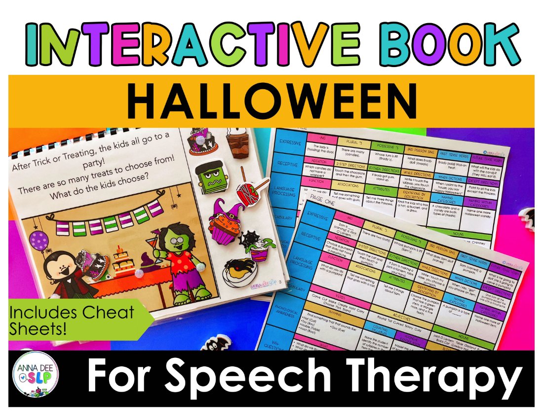 Halloween Interactive Book for speech therapy preview page 1