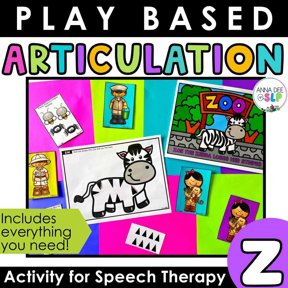 Z Articulation Story and Activity for speech therapy