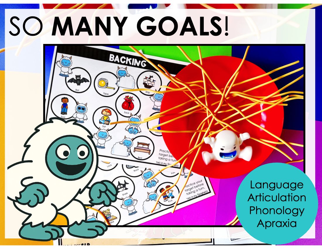 Yeti in my Spaghetti Story and Game Bundle for speech therapy preview page 8
