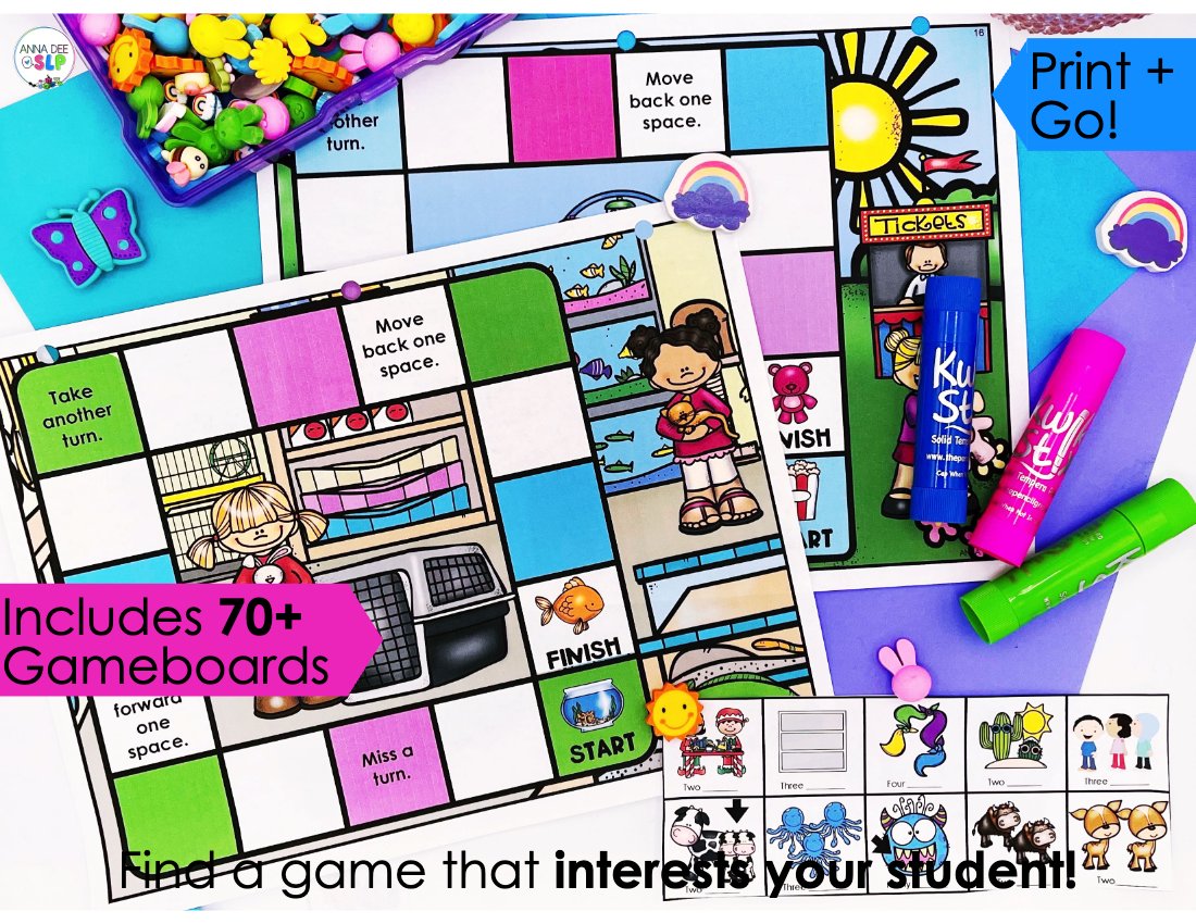 Year Round Board Games for speech therapy preview page 1