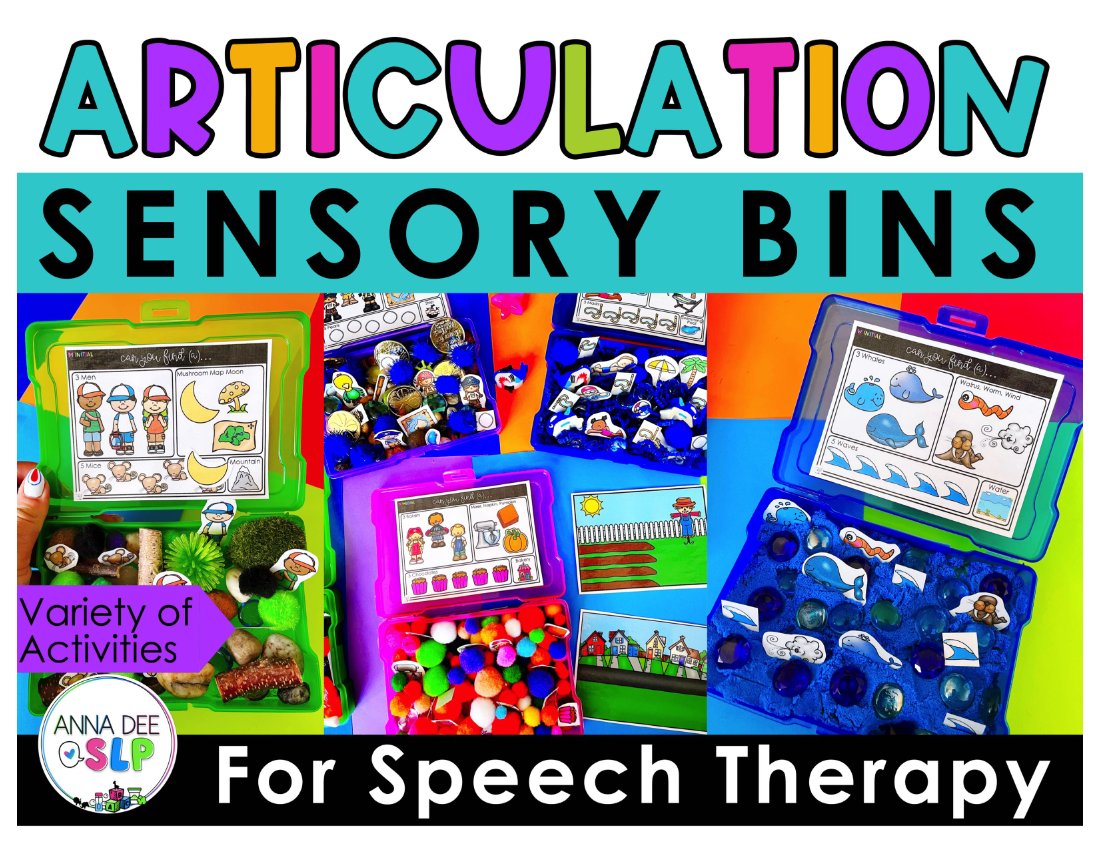 Early Sounds Articulation Sensory Bins for speech therapy preview page 1