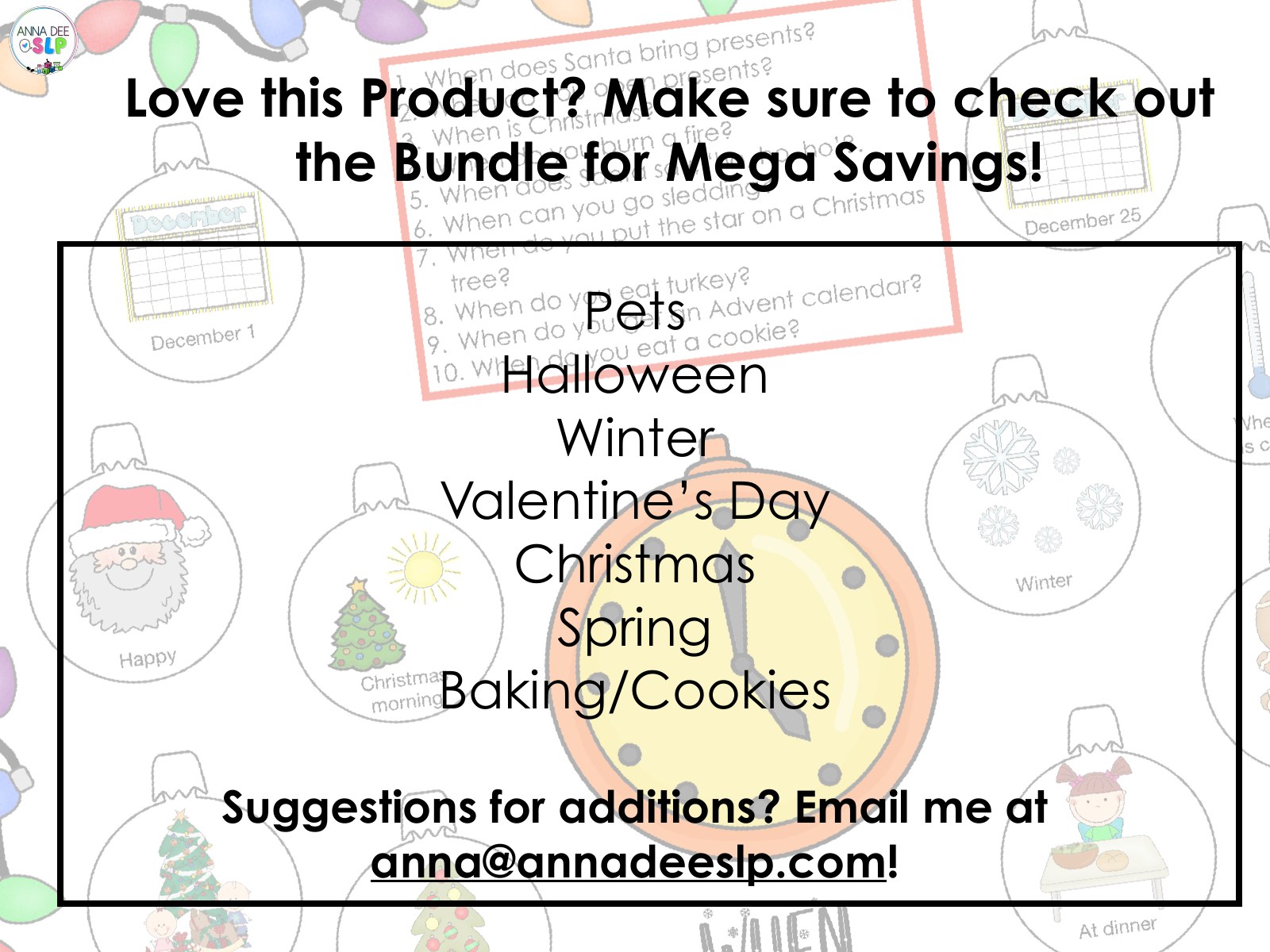 Christmas WH Questions and PlayDough Mats for speech therapy preview page 5