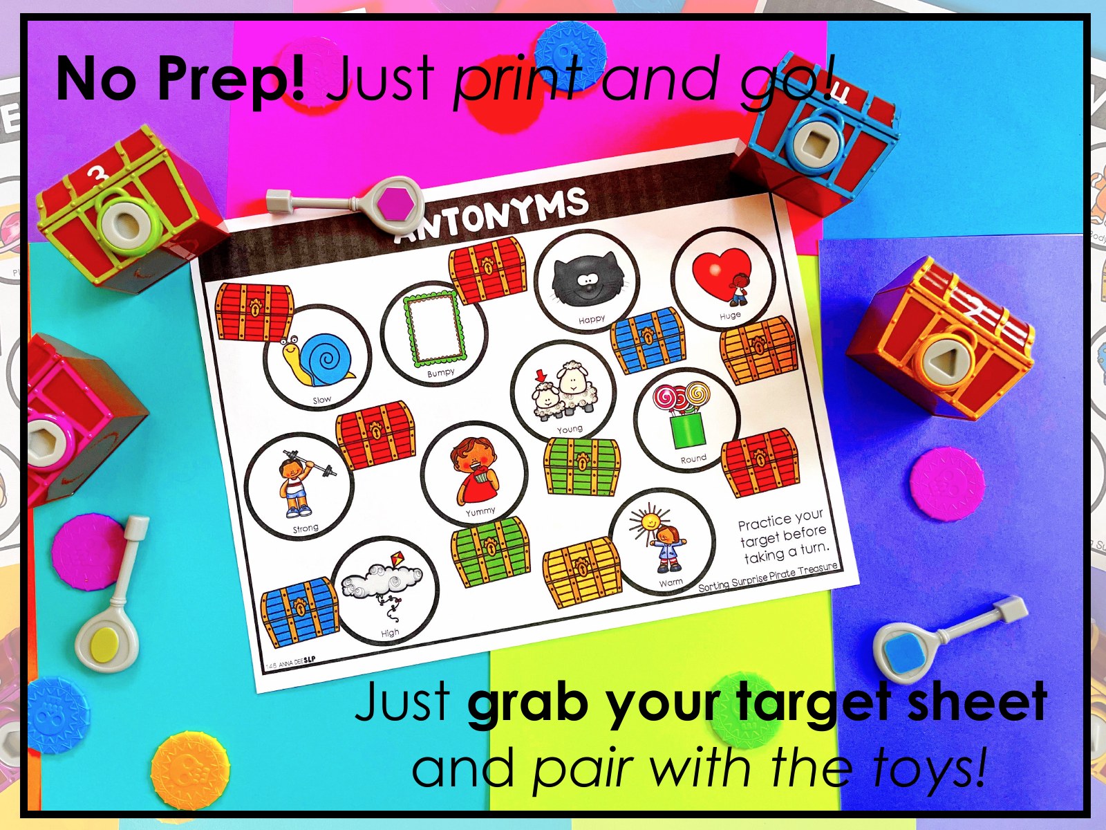 Sorting Surprise Pirate Treasure Toy Companion for speech therapy preview page 2