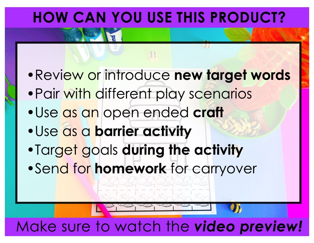 Craft Sheets Growing Bundle for speech therapy preview page 5