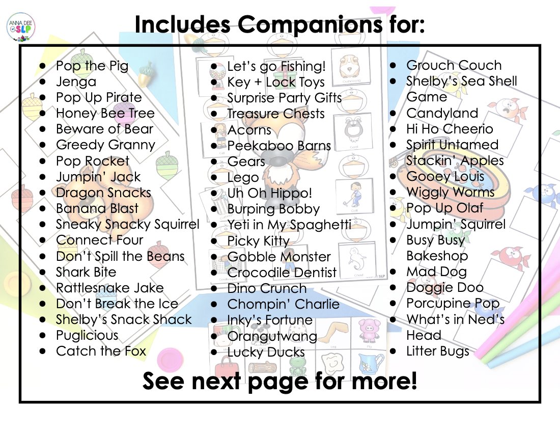 Speech therapy game and toy companions preview page 9