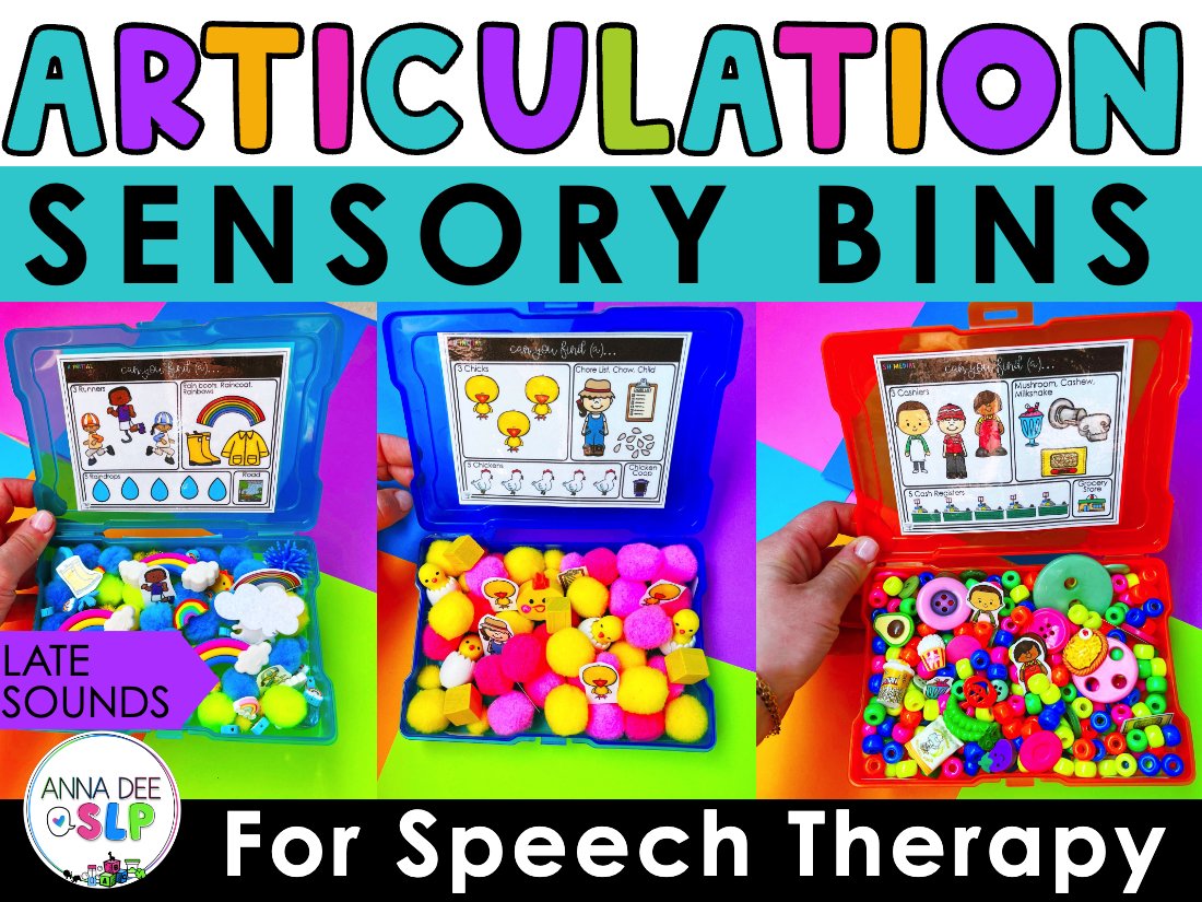 Late Sounds Articulation Sensory Bins for speech therapy preview page 1