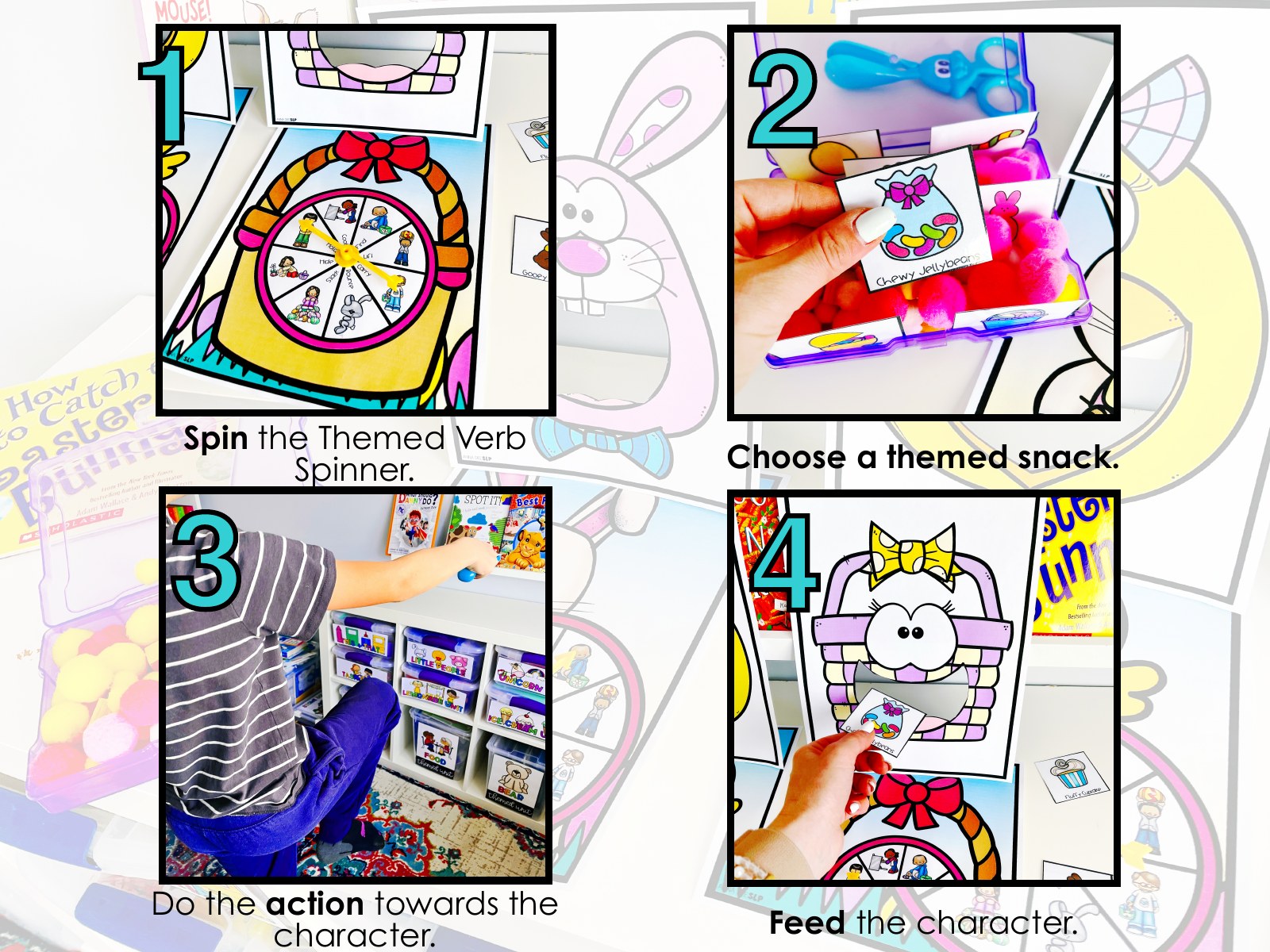 Easter Interactive Feeding Game for speech therapy preview page 2