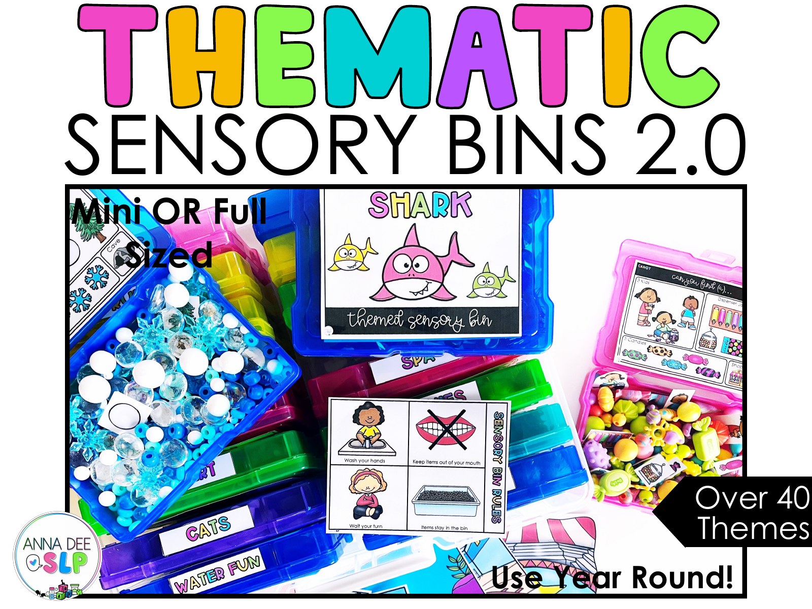 Themed Sensory Bins 2.0 for speech therapy preview page 1