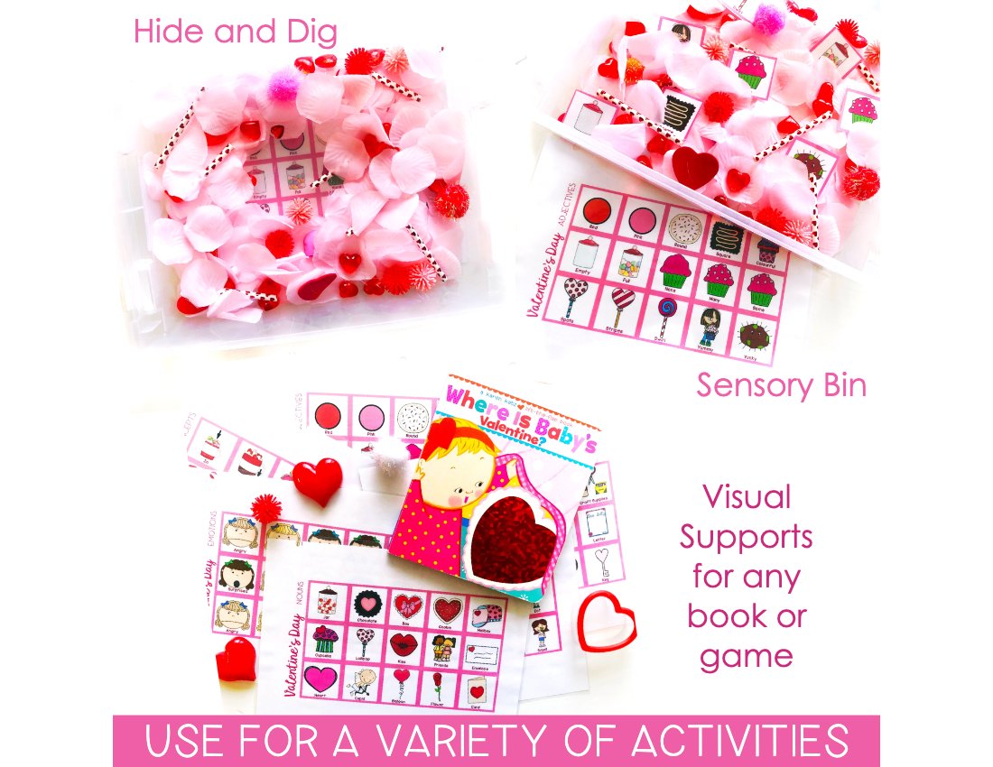 Valentine's Day Visual Supports for speech therapy preview page 2