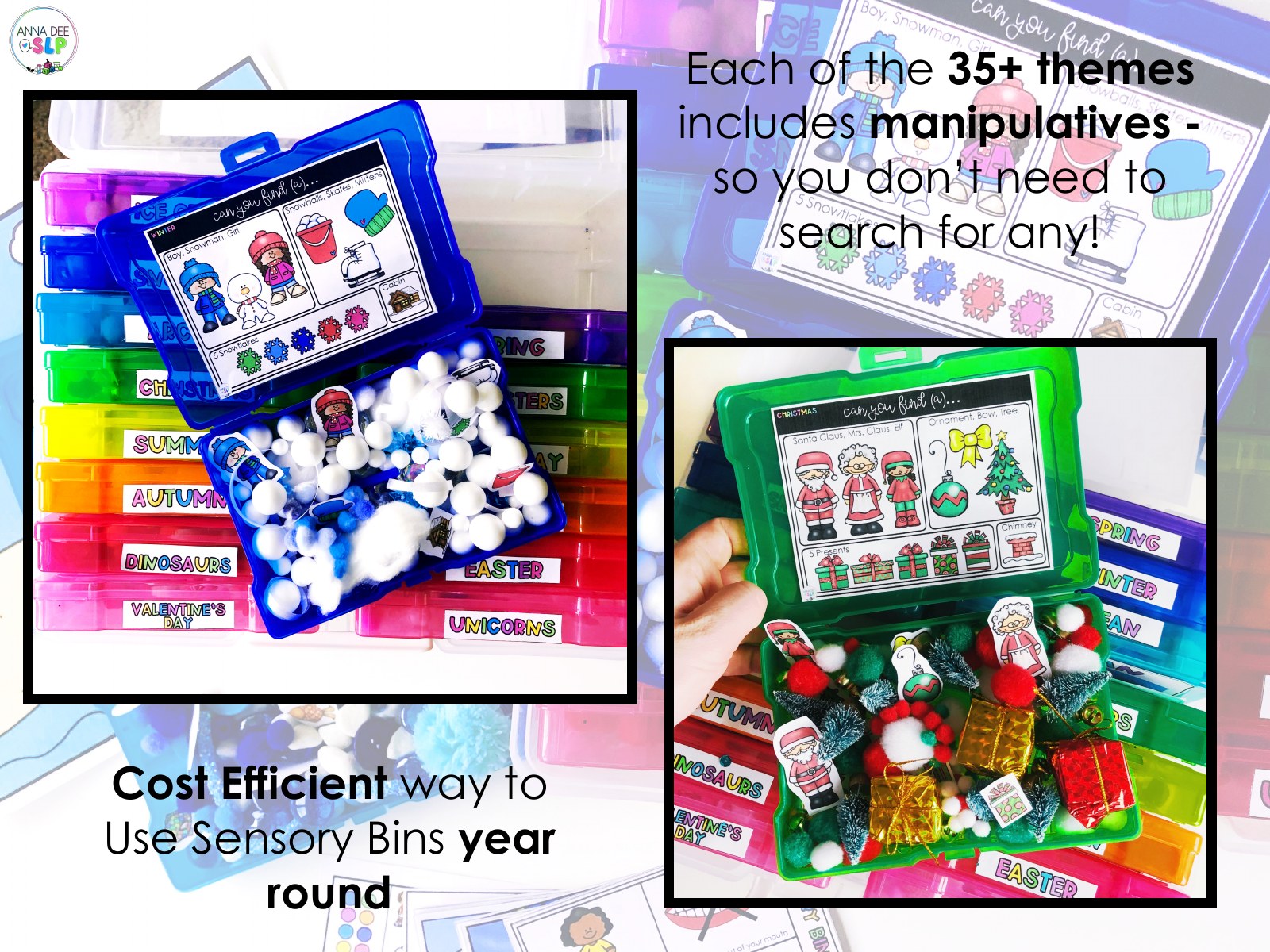 Themed Sensory Bins for speech therapy preview page 5