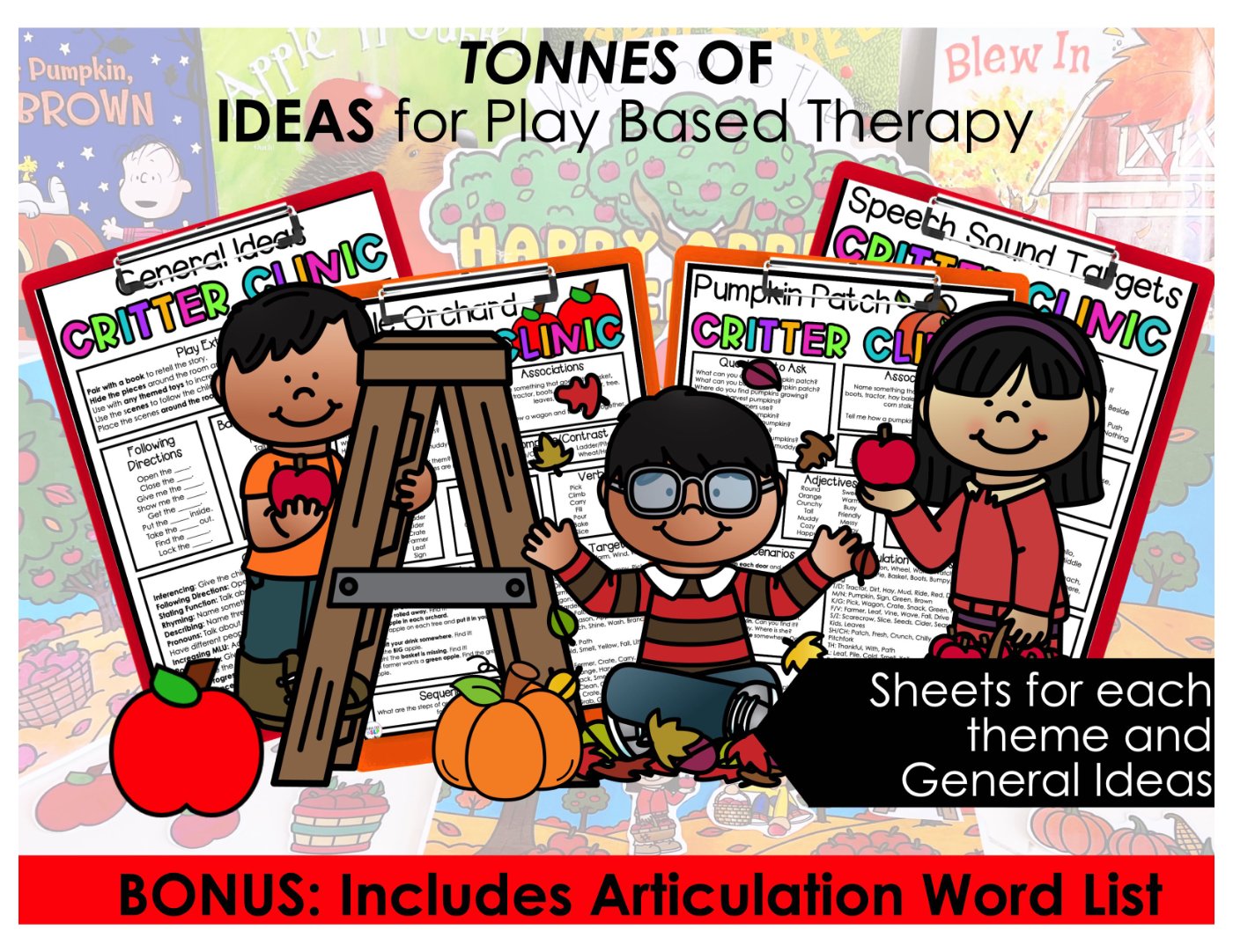 Critter Clinic Fall Bundle for speech therapy preview page 3