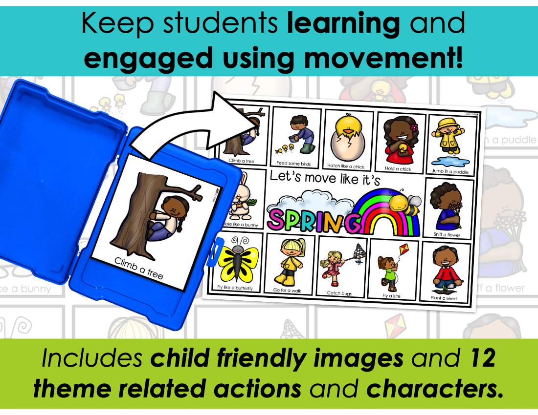 Spring movement cards for speech therapy preview page 3