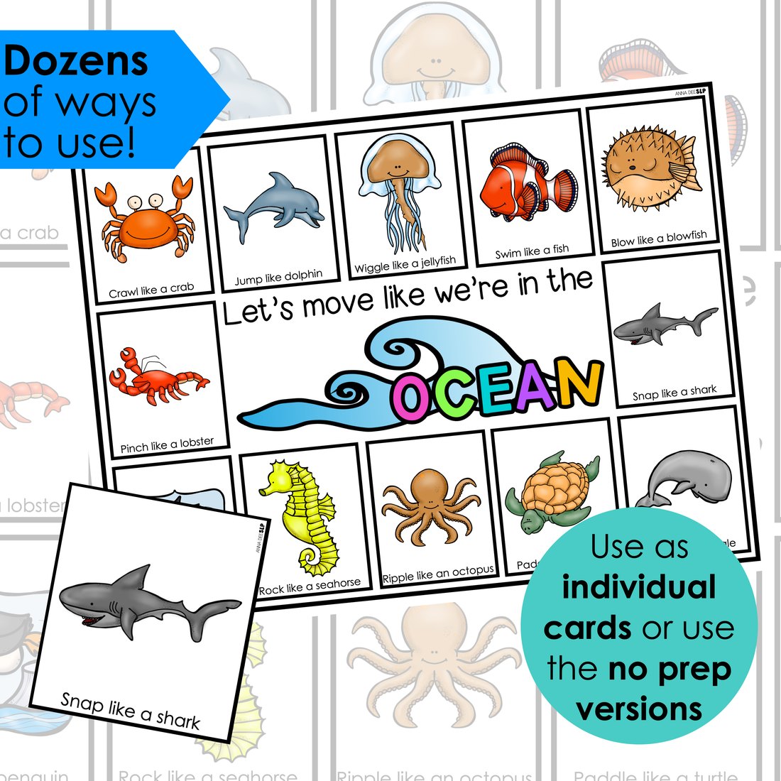 Ocean movement cards for speech therapy – image 2