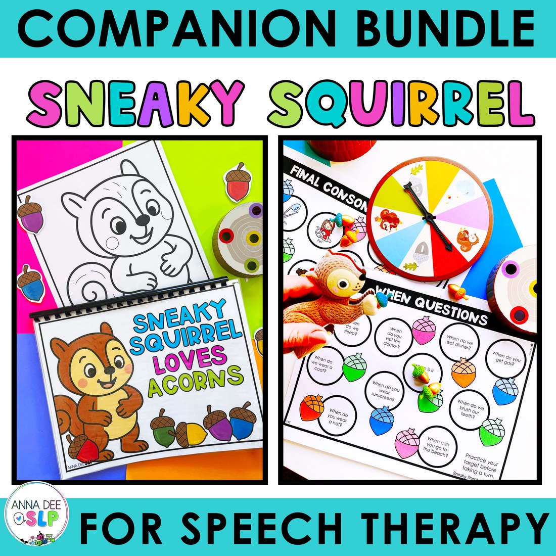 Sneaky Snacky Squirrel Story and Game Bundle for speech therapy