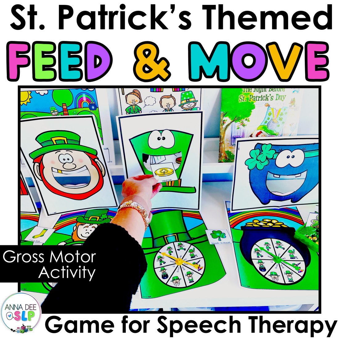 St. Patrick's Day Interactive Feeding Game for speech therapy