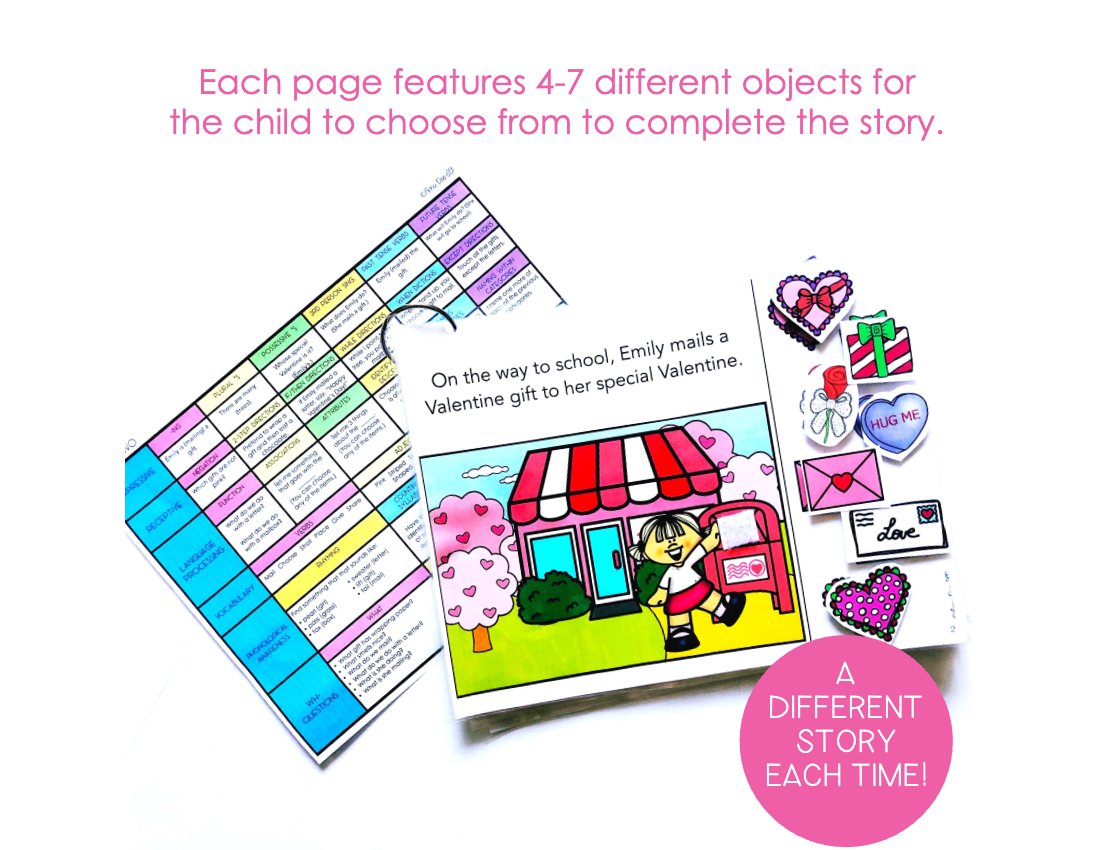 Valentine's Day Interactive Book for speech therapy preview page 1