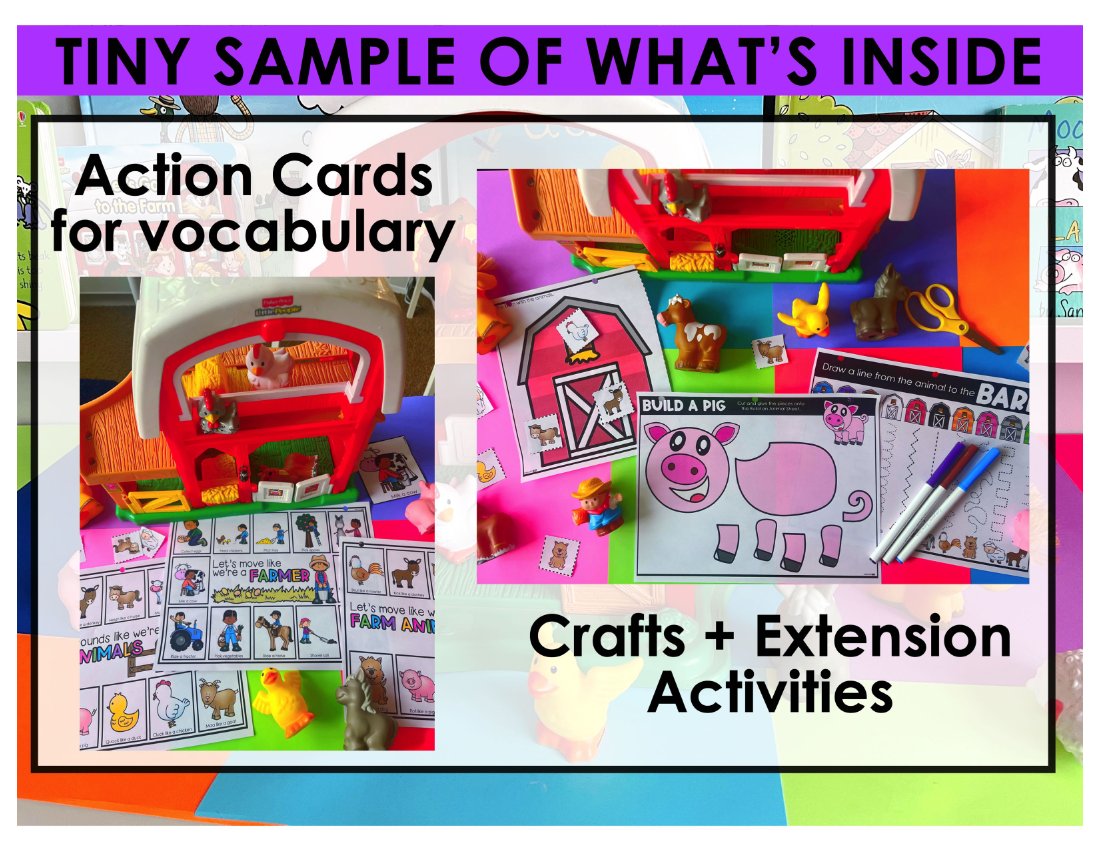 Farm Toy Companion and Activity Sheets for speech therapy preview page 8