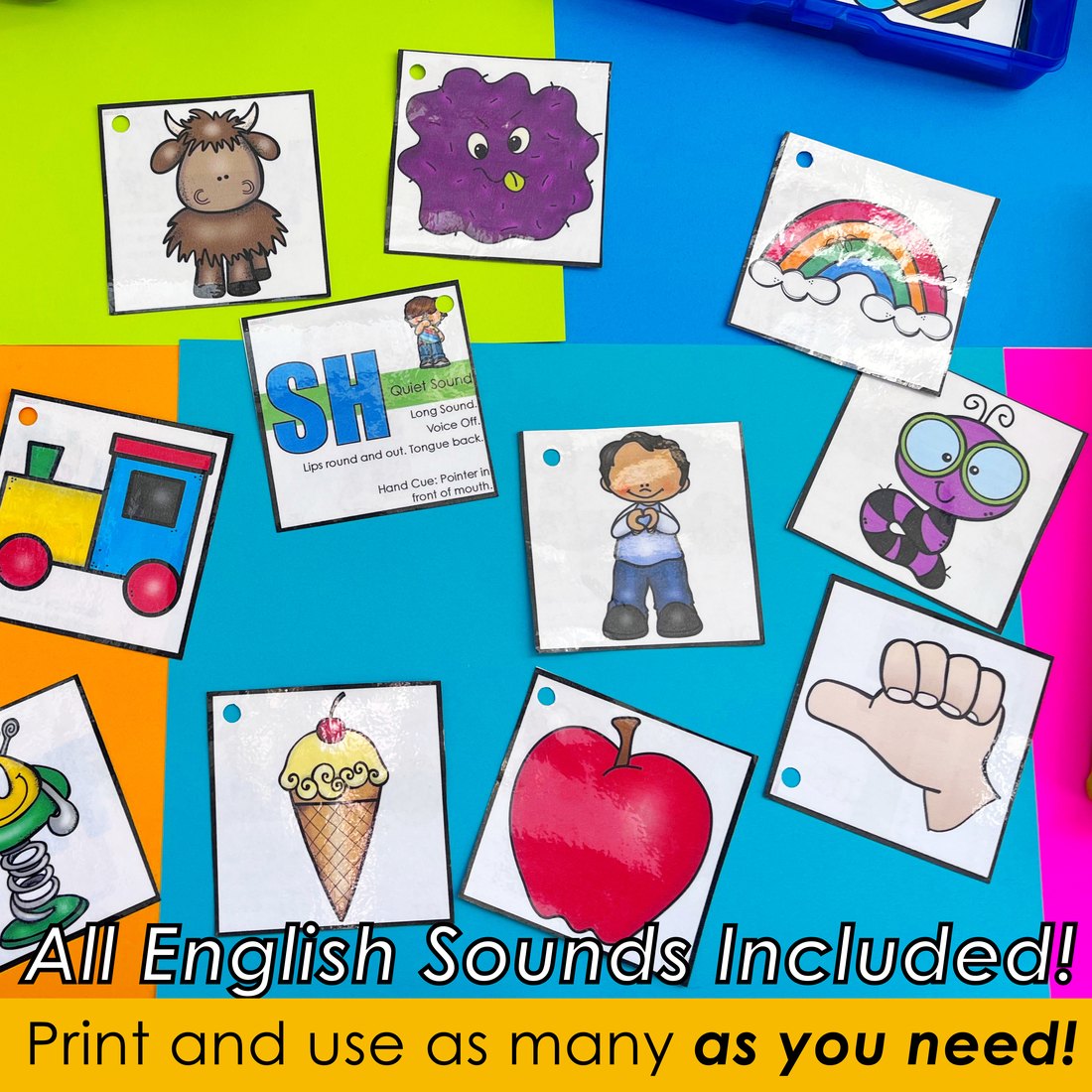 Articulation and Apraxia Sound Cue Cards for speech therapy – image 2