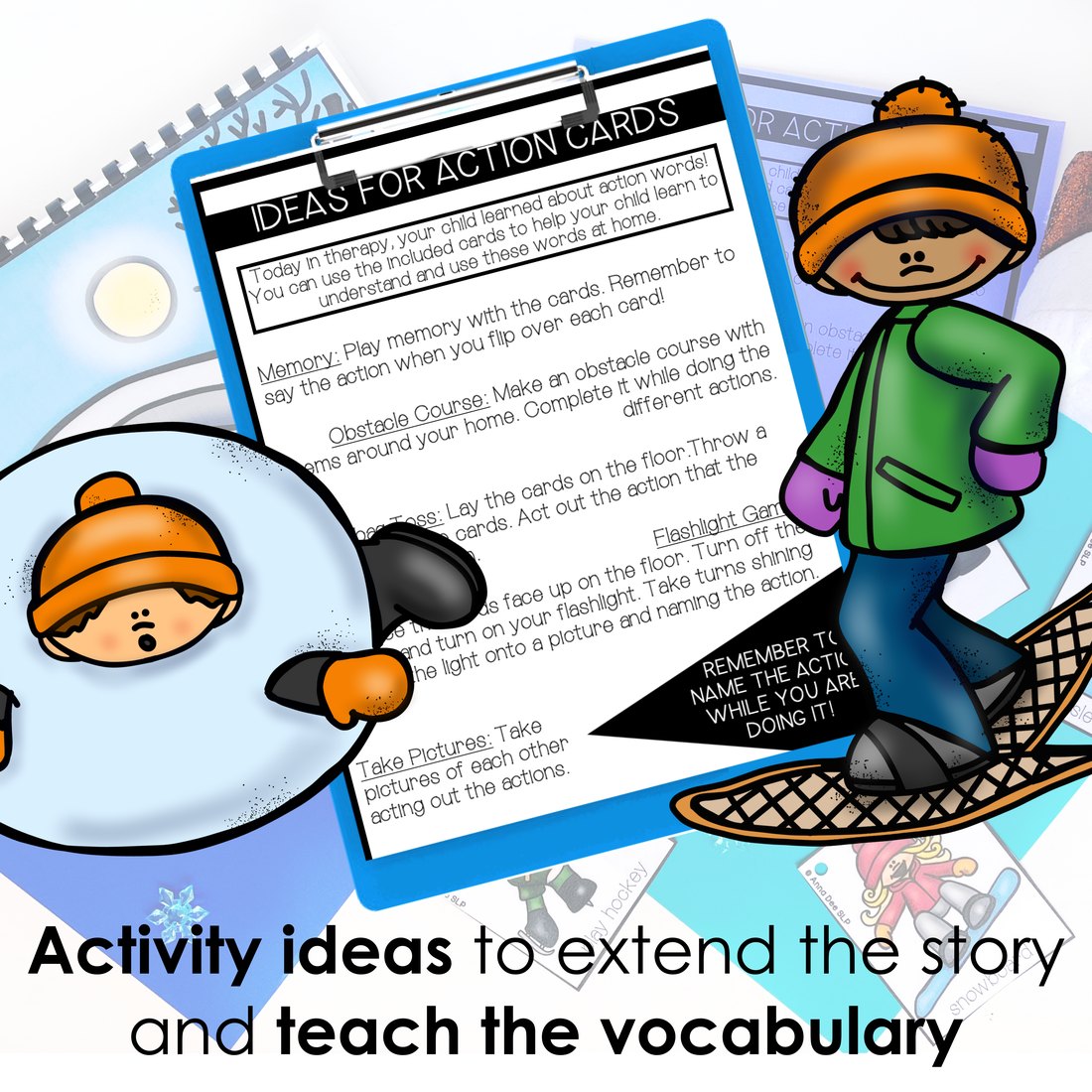 Winter Repetitive Gross Motor Story Book for speech therapy – image 4