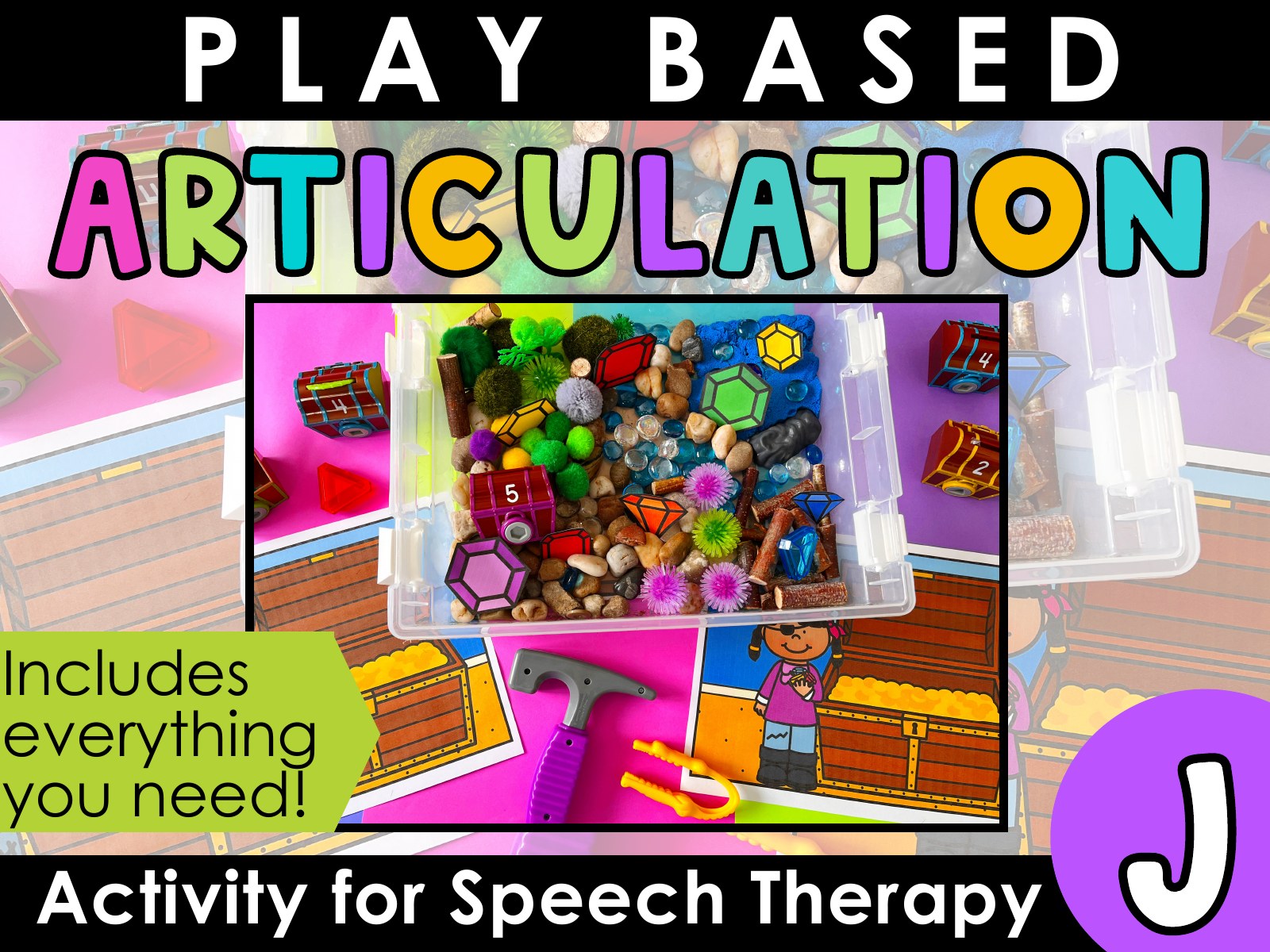 J Articulation Sensory Bin for speech therapy preview page 1