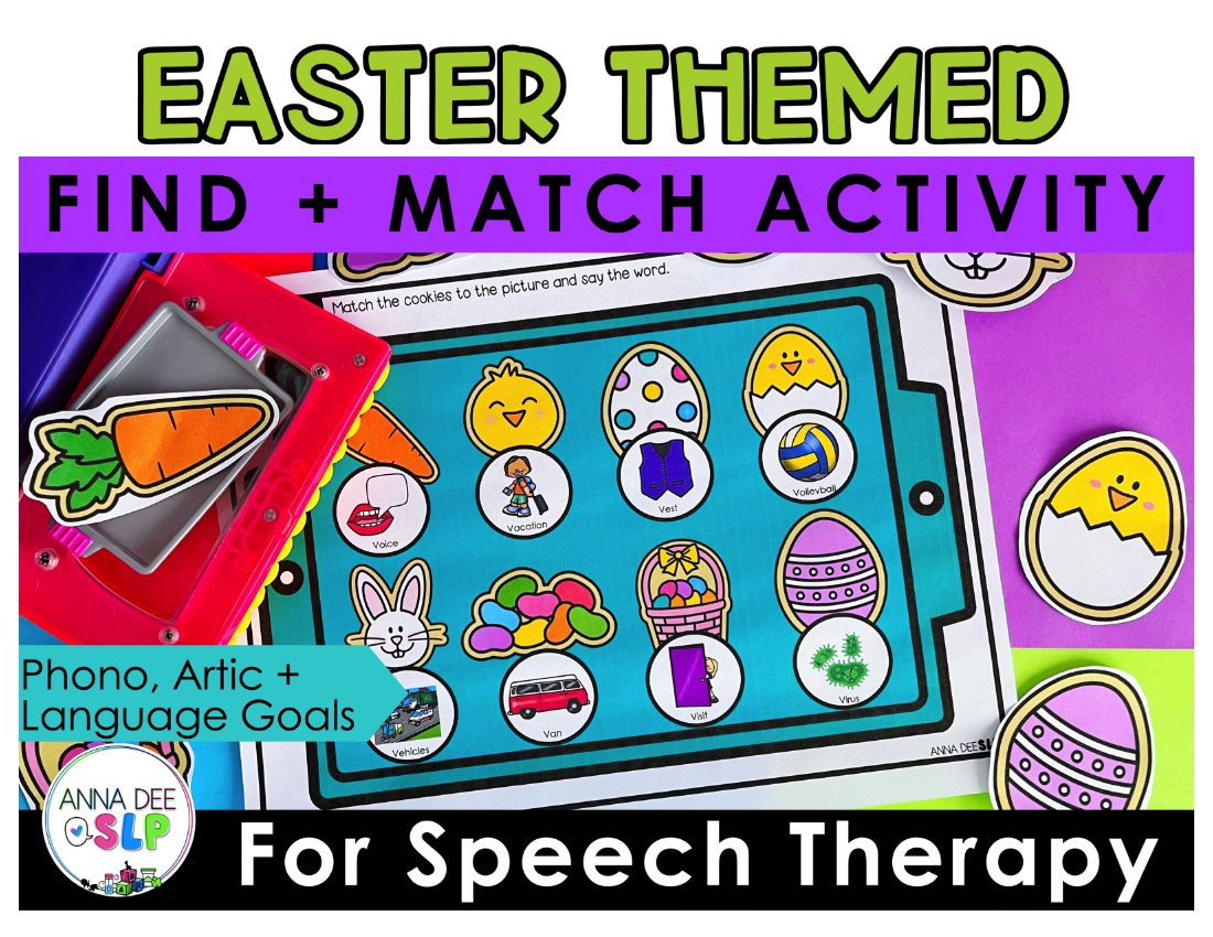 Easter say and play activity for speech therapy preview page 1