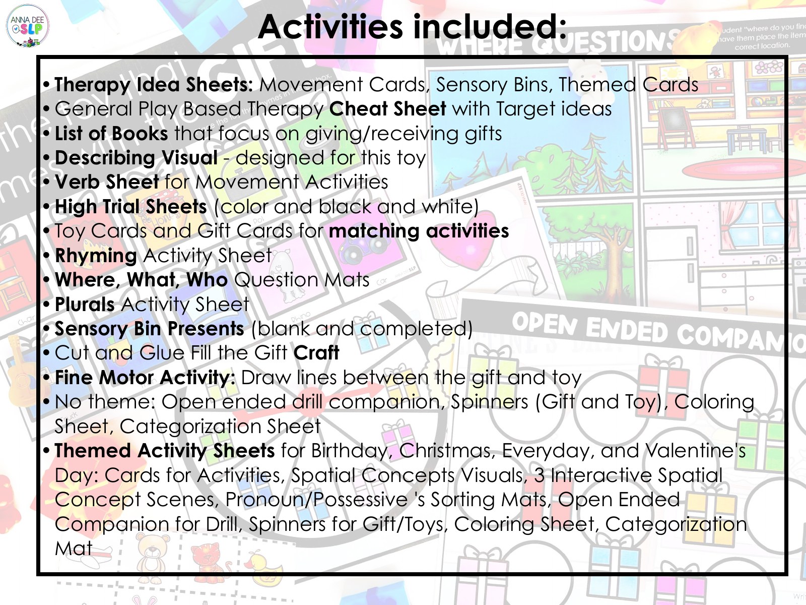 Counting Surprise Presents Toy Companion for speech therapy preview page 8