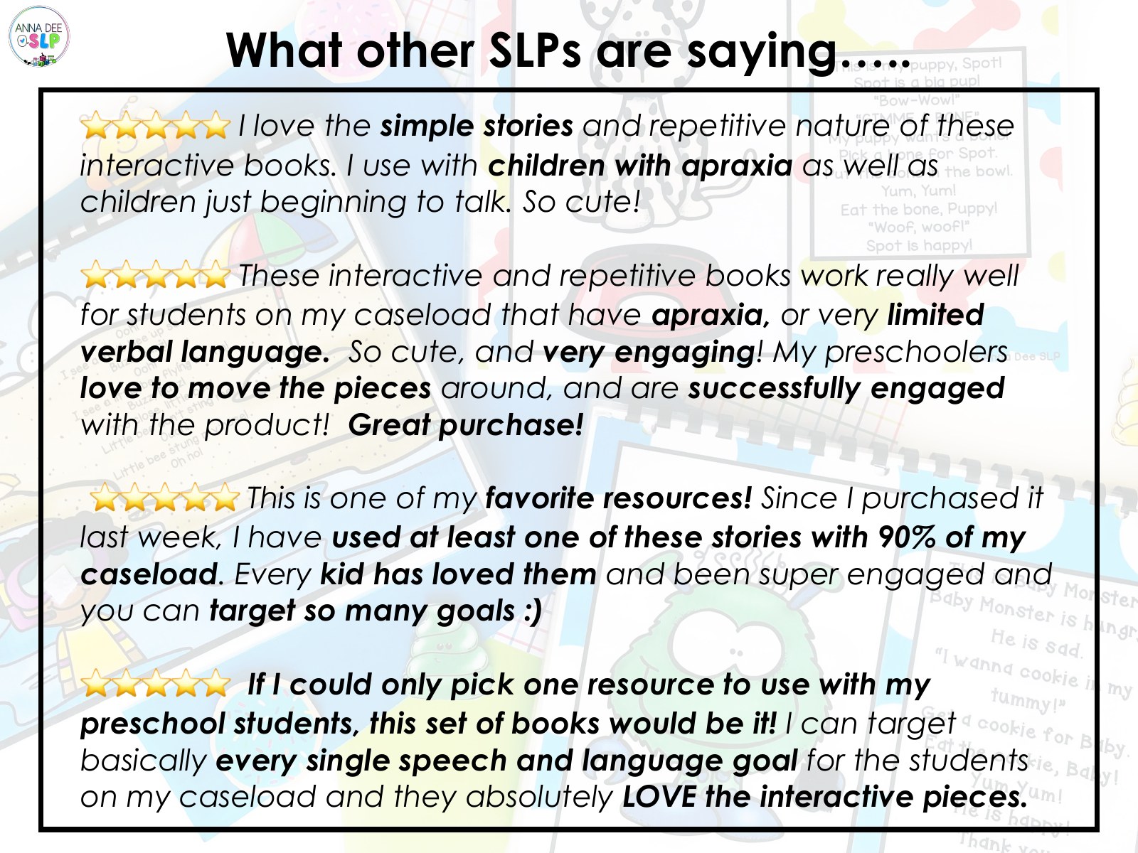Apraxia Repetitive Book Bundle for speech therapy preview page 6