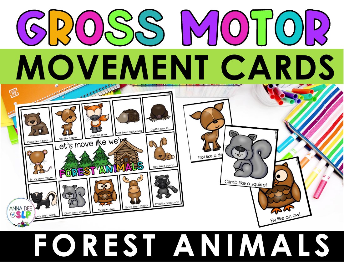 Forest Animals movement cards for speech therapy preview page 1