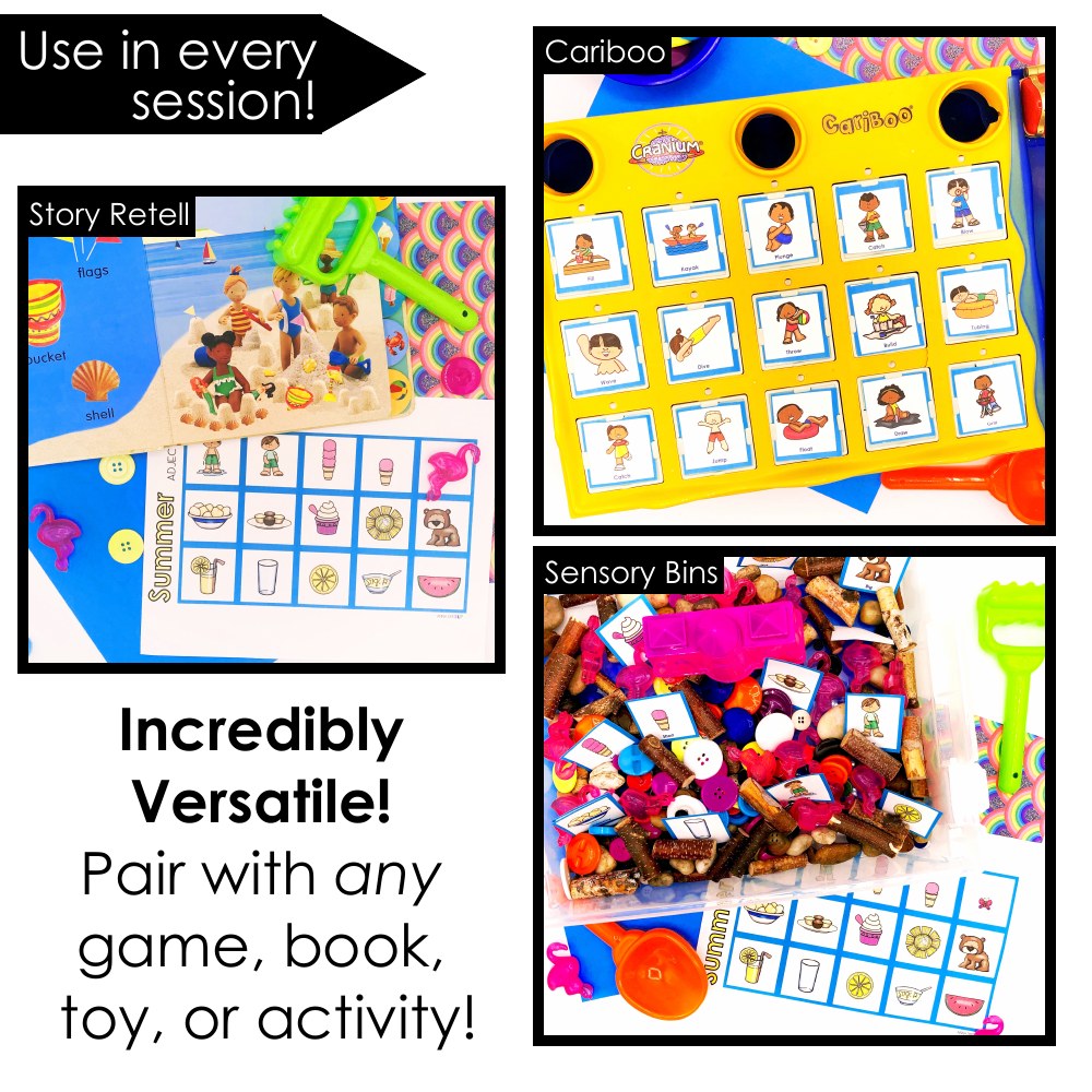 Summer Visual Supports for speech therapy preview page 2