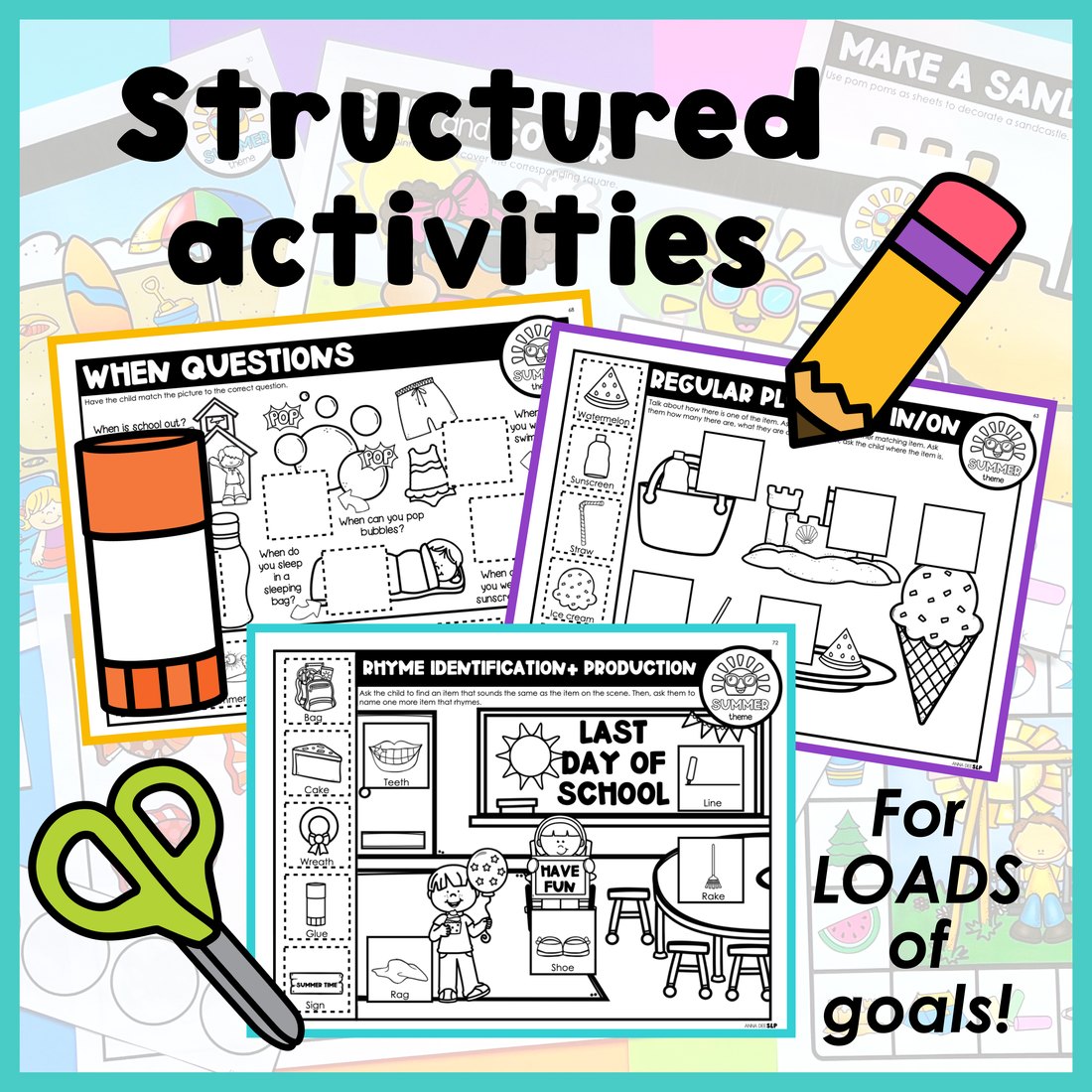 Summer Activities and Worksheets for speech therapy – image 2