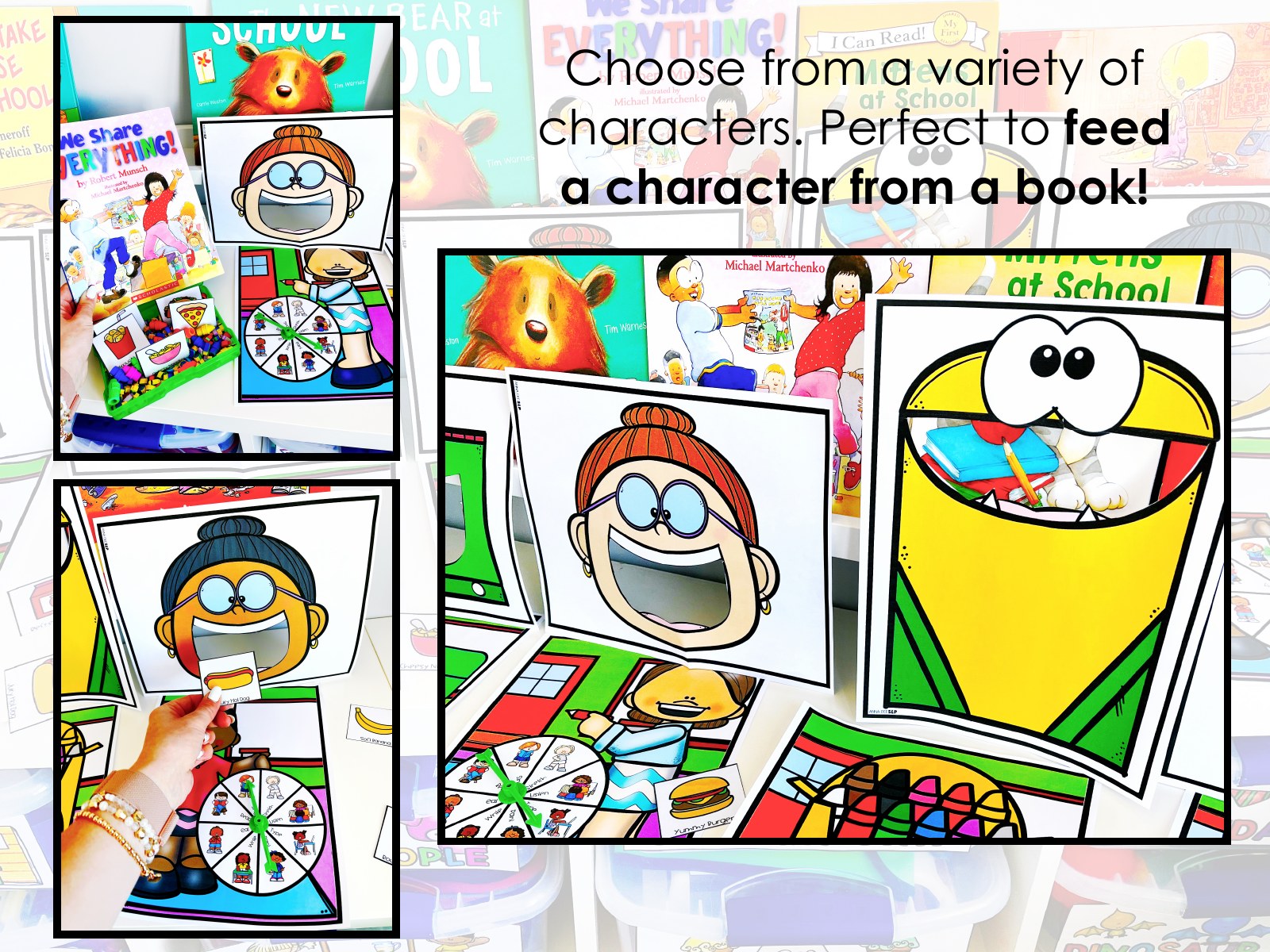 Back to School Interactive Feeding Game for speech therapy preview page 3