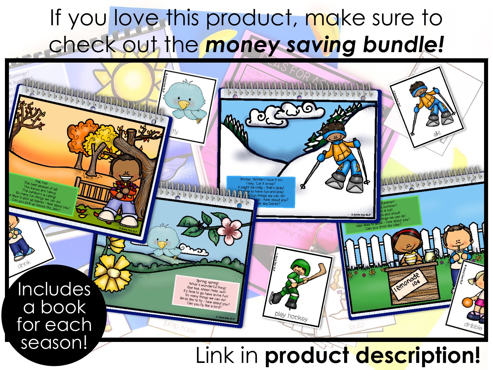 Summer Repetitive Gross Motor Story Book for speech therapy preview page 6