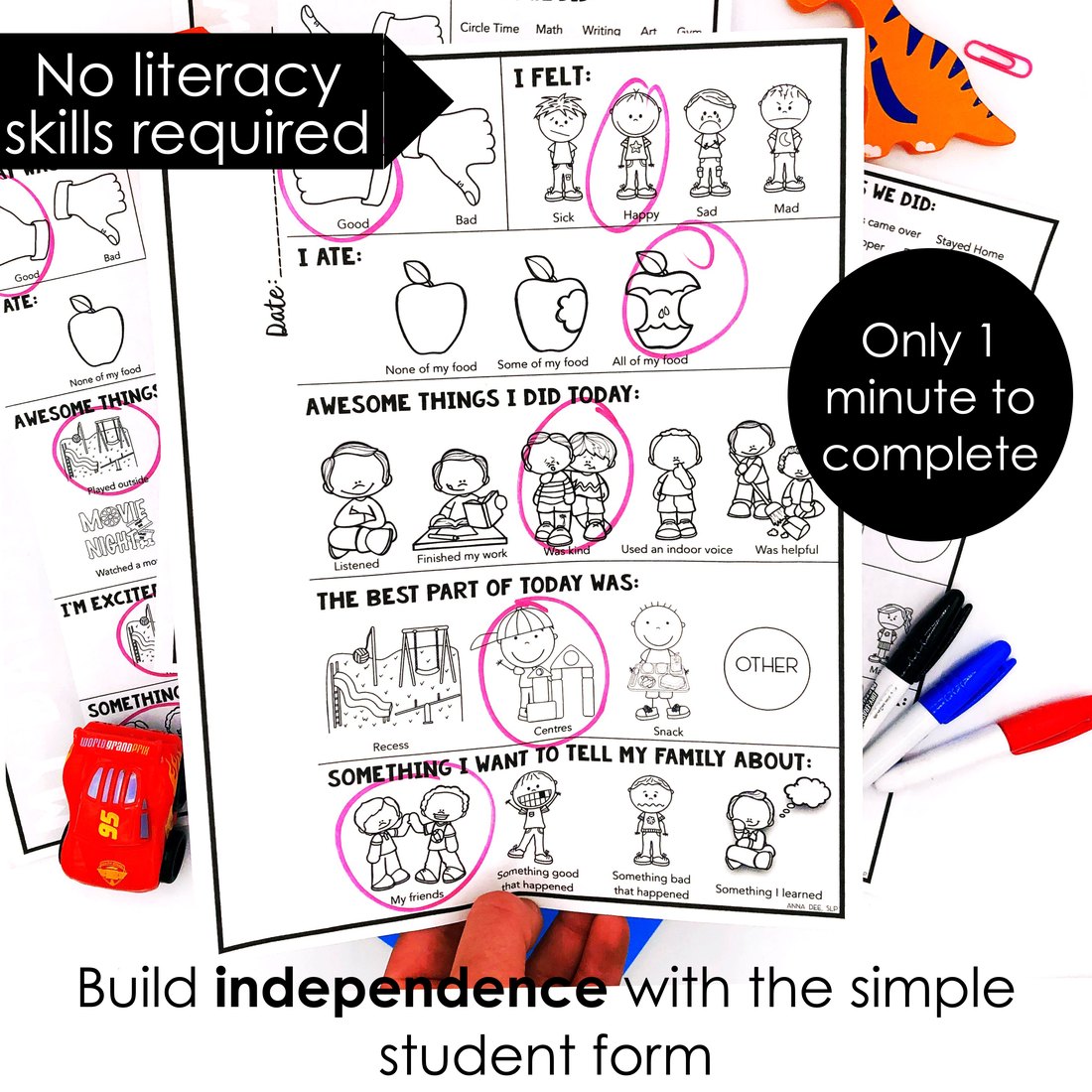 Back to School Communication Log and Social Story for speech therapy – image 3
