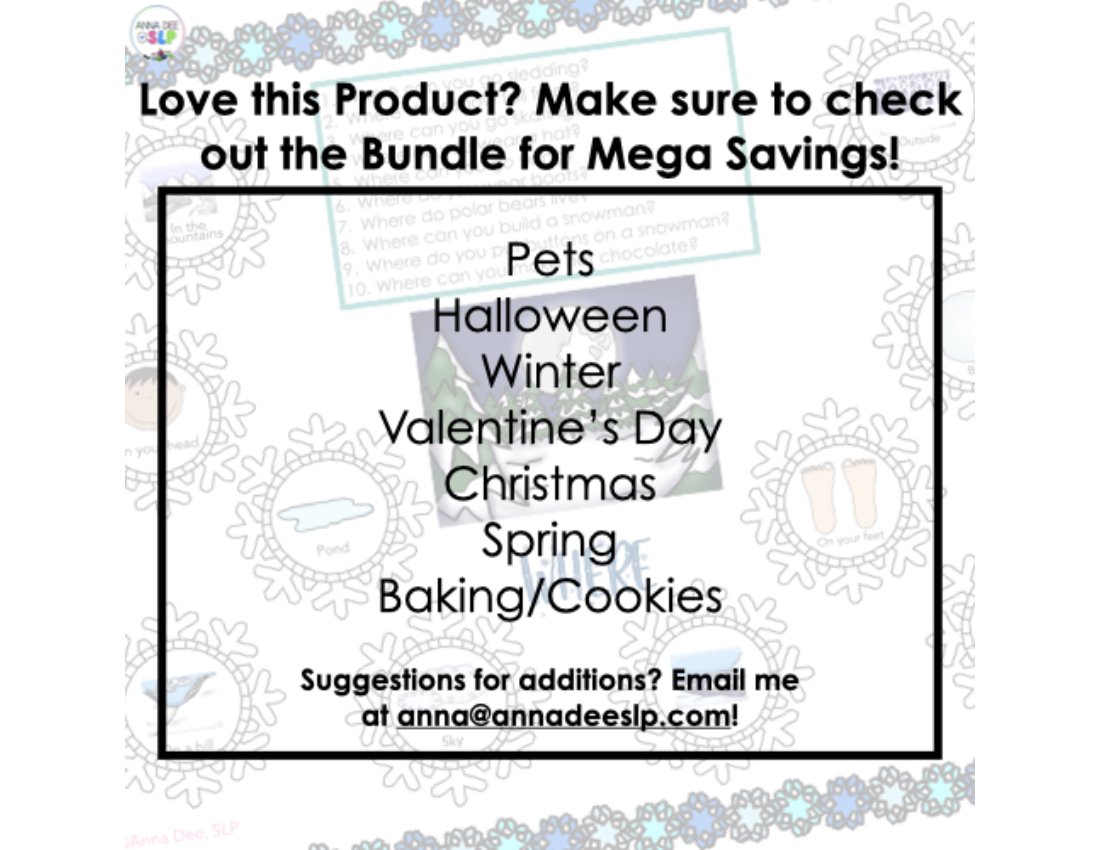 Winter WH Questions and PlayDough Mats for speech therapy preview page 5