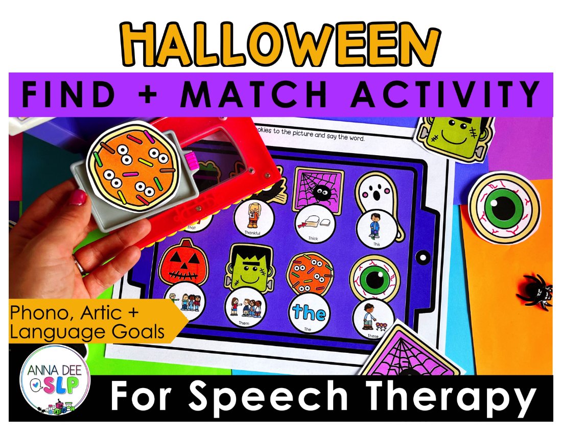 Halloween say and play activity for speech therapy preview page 1