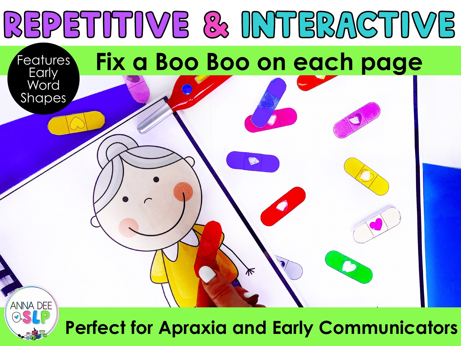 Apraxia Interactive Book Early Words for speech therapy preview page 1