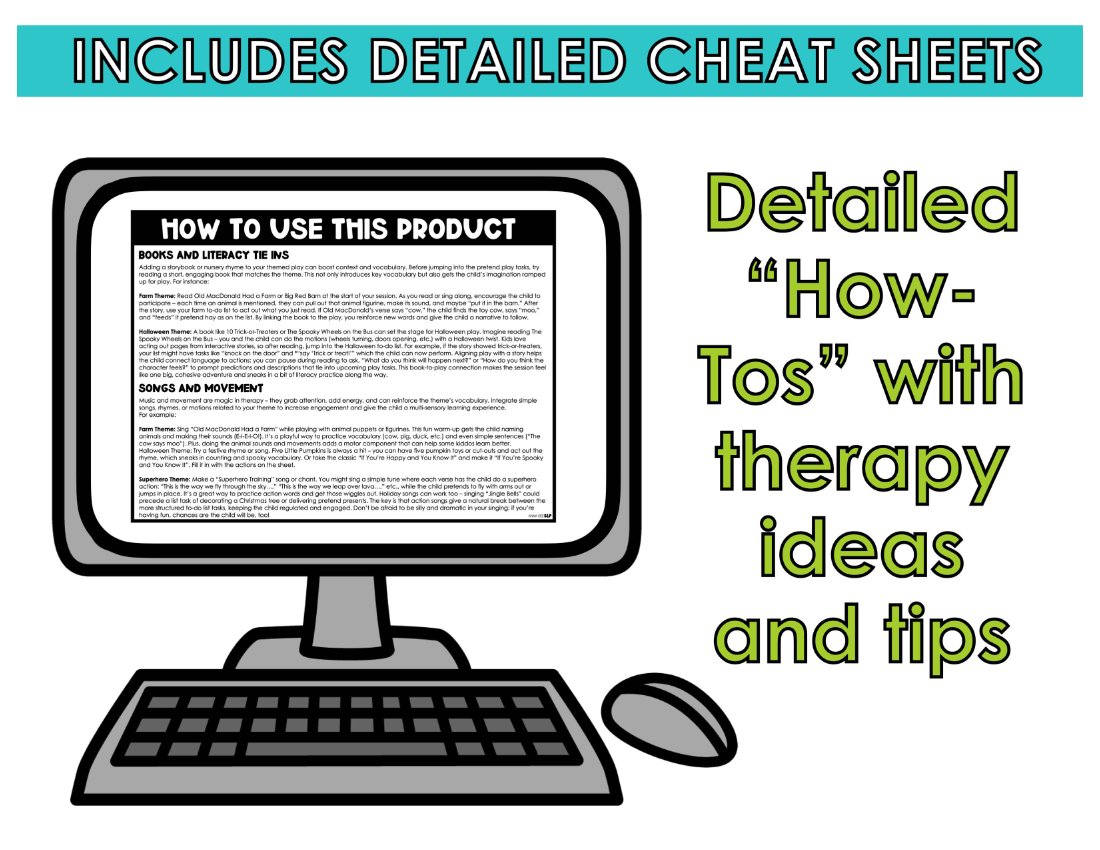 Pretend Play Visual Supports for speech therapy preview page 8