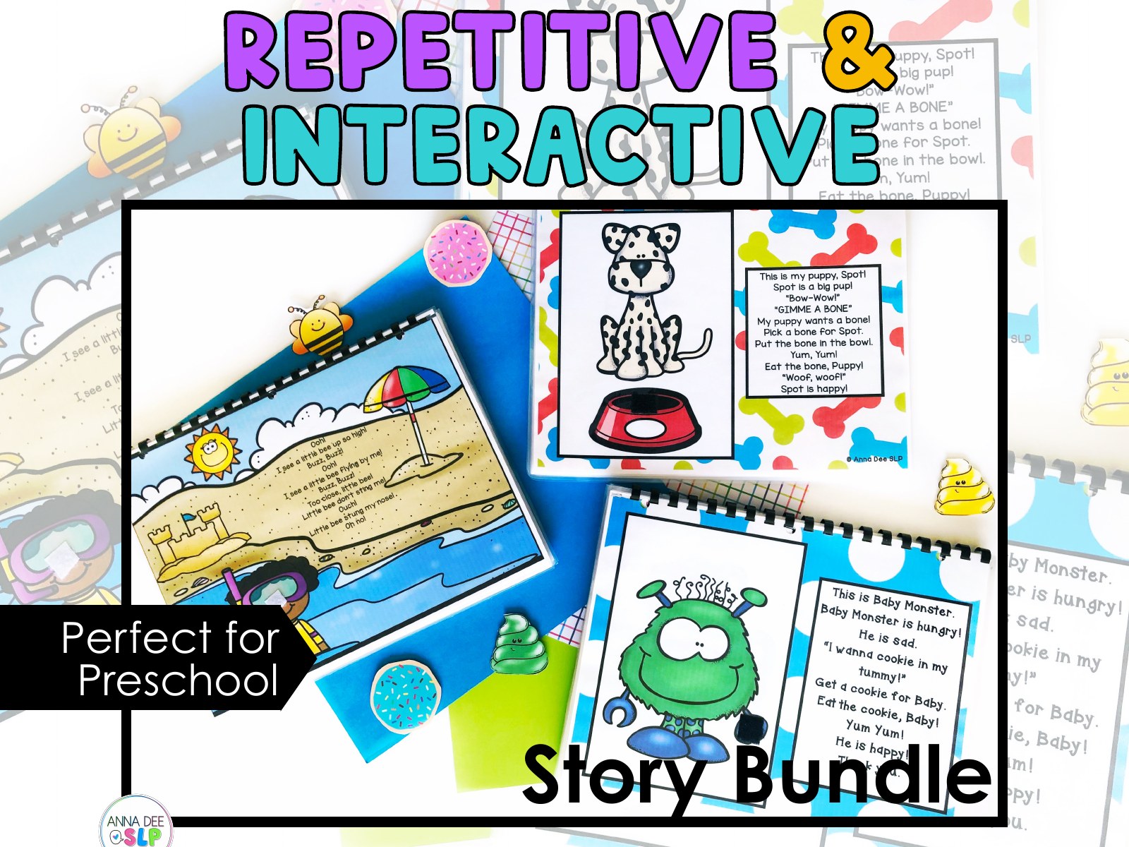 Apraxia Repetitive Book Bundle for speech therapy preview page 1