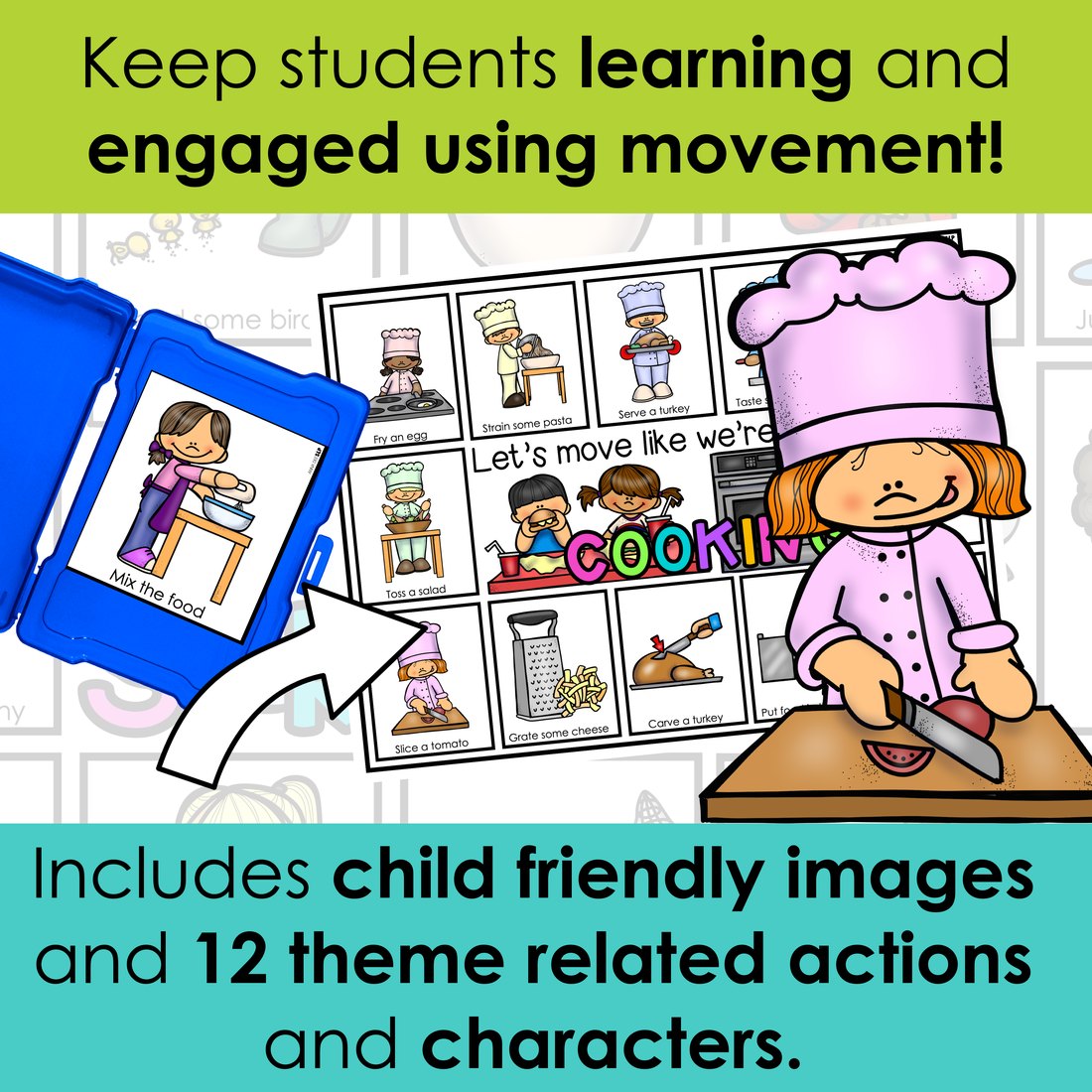 Cooking movement cards for speech therapy – image 3