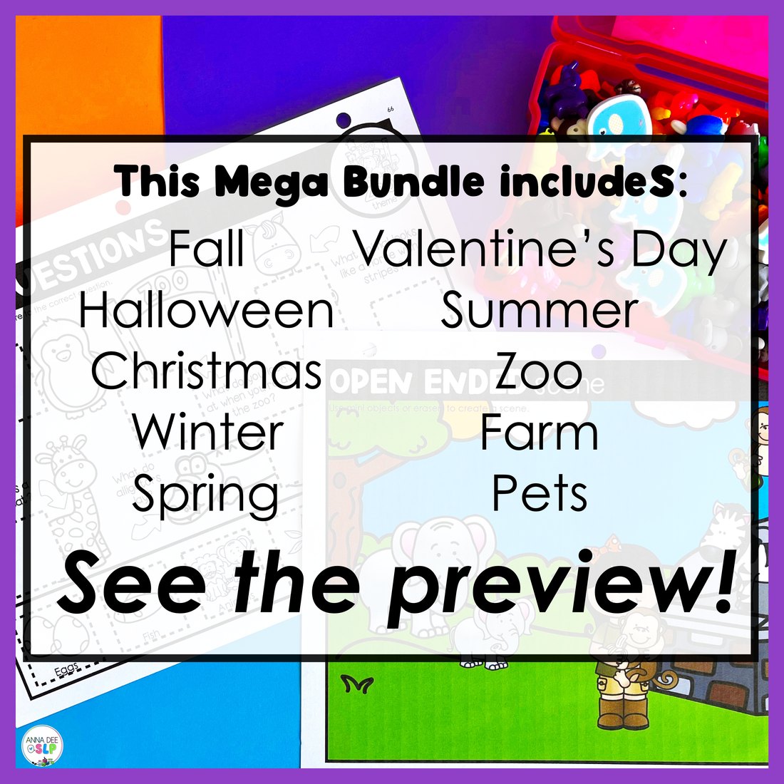Themed Activities and Worksheets Bundle for speech therapy – image 4