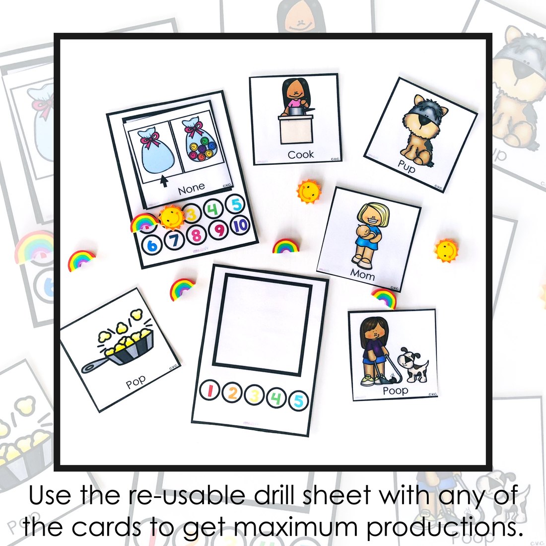 Apraxia Early Word Shapes Drill Cards for speech therapy – image 3