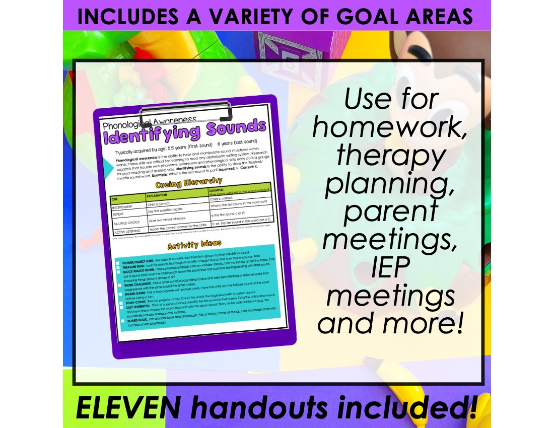 Phonological Awareness Handouts for speech therapy preview page 3