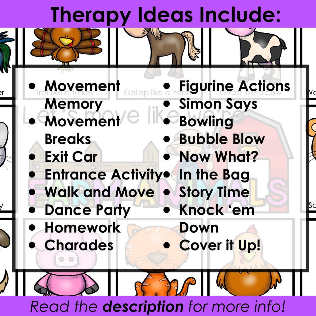 Farm movement cards for speech therapy – image 4