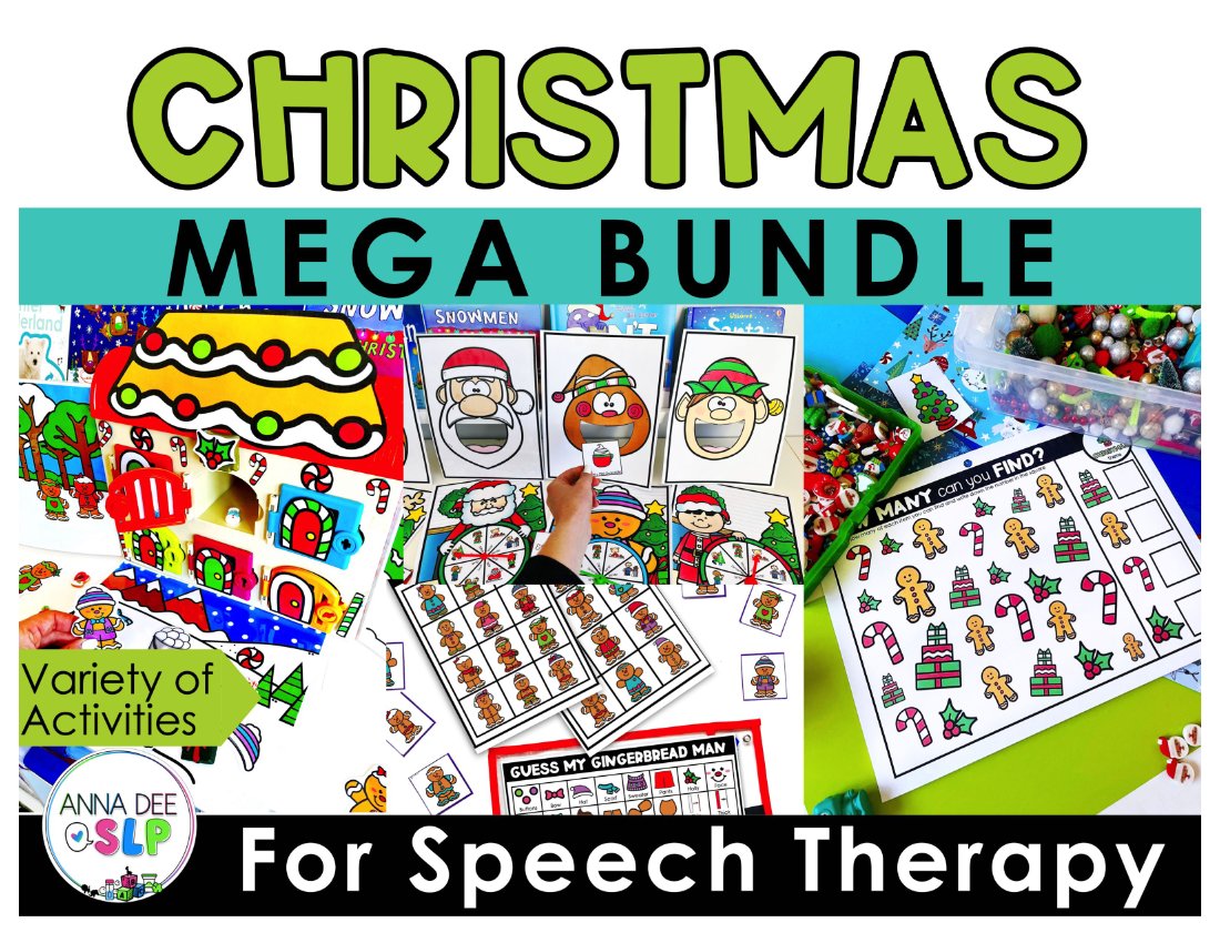 Christmas Activities Bundle for speech therapy preview page 1