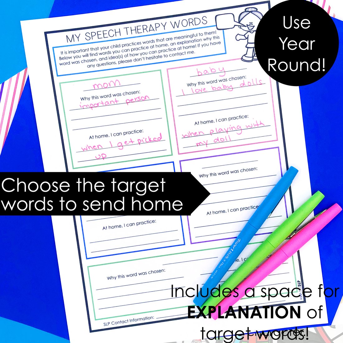 Apraxia Summer Homework for speech therapy – image 2