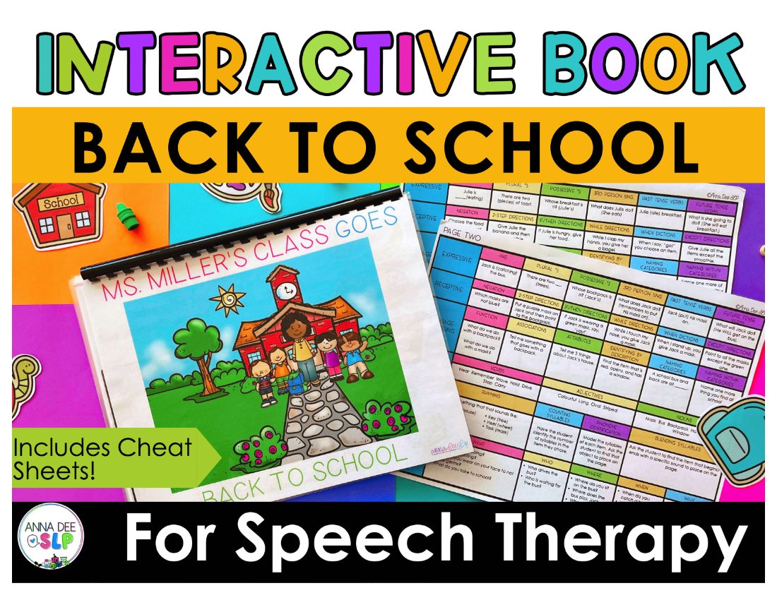 Back to School Interactive Story Book for speech therapy preview page 1