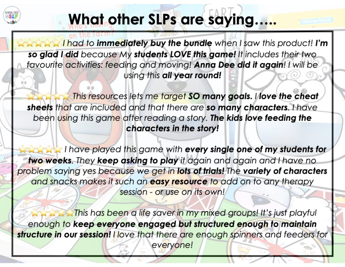 Farm Interactive Feeding Game for speech therapy preview page 7