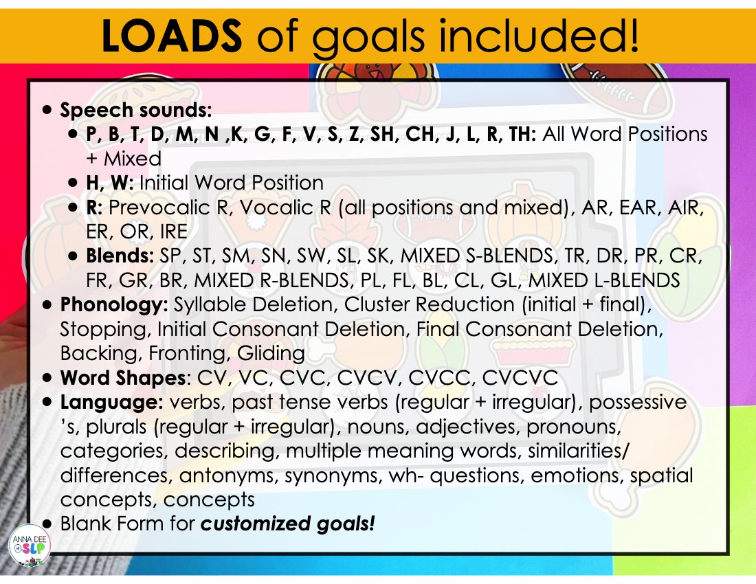 Thanksgiving say and play activity for speech therapy preview page 7