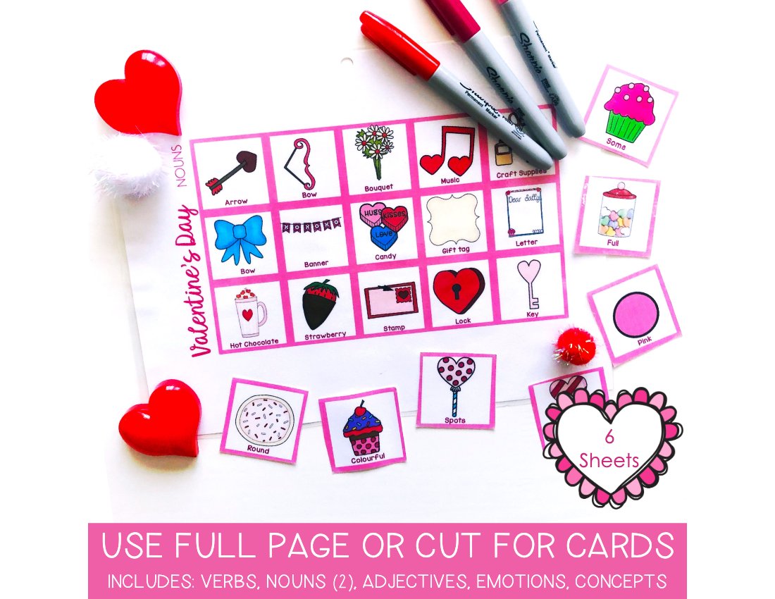 Valentine's Day Visual Supports for speech therapy preview page 3