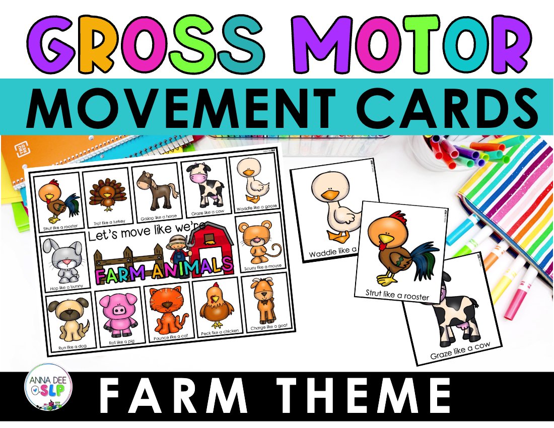 Farm movement cards for speech therapy preview page 1
